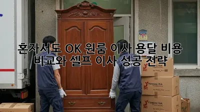 혼자서도 OK! 원룸 이사, 용달 비용 비교와 셀프 이사 성공 전략