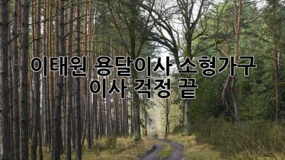 이태원 용달이사: 소형가구 이사 걱정 끝!